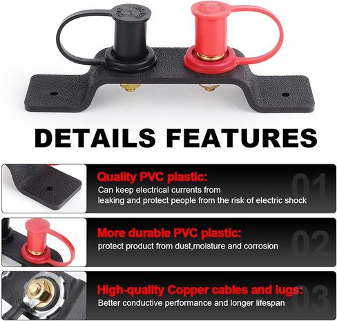 Battery Jump Post 3/8in M10 Terminal Charging Relocation Kit Replacement for Can Am X3 2 4 Seats Polaris RZR UTV ATV Trucks Trailers Tractor Mower Boat Made of Copper Rubber in Saudi Arabia