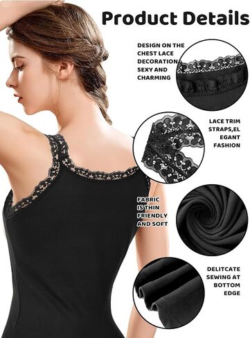 3PCS Lace Camisole Tank Tops Womens Cami Undershirt Sleeveless Ribbed Tank for Women in Saudi Arabia