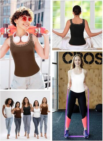 3PCS Lace Camisole Tank Tops Womens Cami Undershirt Sleeveless Ribbed Tank for Women in Saudi Arabia