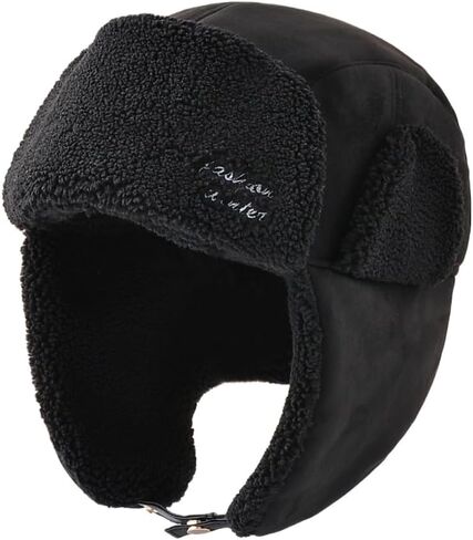 Mens Winter Russian Trapper Ushanka Russian Hat with Fur Ear Flaps Trooper Hat for Skiing in Saudi Arabia