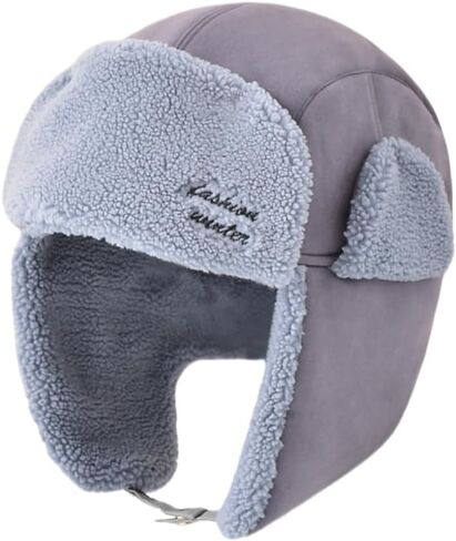 Mens Winter Russian Trapper Ushanka Russian Hat with Fur Ear Flaps Trooper Hat for Skiing in Saudi Arabia