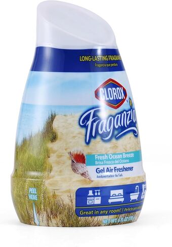 Clorox Fraganzia Cone Gel Air Stremeener - Brish Ocean Beze - Gel Long -Ulricting Air Air For Clostets ، Bathouns ، Methods ، Offices - Air Artors للمنزل أو غرفة النوم أو السيارة - حزمة واحدة ، 6 أوقية in Kuwait