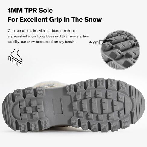 KOLILI Women's Winter Snow Boots Waterproof Warm Duck Boots Outdoor in Kuwait