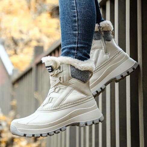 KOLILI Women's Winter Snow Boots Waterproof Warm Duck Boots Outdoor in Kuwait