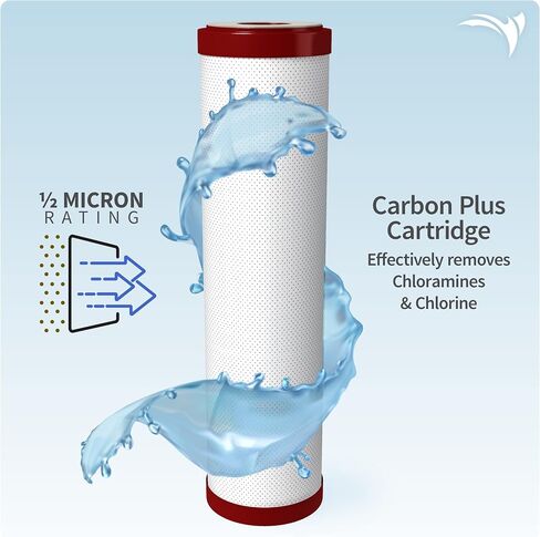 AquaticLife 10-Inch Sediment, Carbon Block and Carbon Plus Chloramine Water Filter Replacement Cartridge Kit for RODI System Reverse Osmosis Deionization Filtration Unit in Saudi Arabia