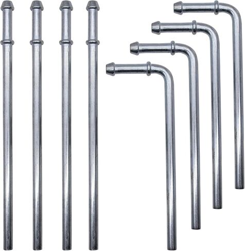 8PCS Exhaust Hanger Rod Set Heavy Duty 3/8"(10MM) Rod 4PCS 90°7.6" Long + 4PCS Straight 10" Long Exhaust Muffler Hanger Mild Steel Zinc Coated Car Automotive Replacement Clamp Flanges Parts in Kuwait