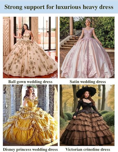 BEAUTELICATE 6 Hoops Petticoat Full A-line Floor-length Bridal Hoop Skirt Gown Crinolina in Saudi Arabia