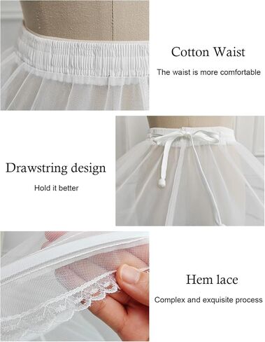 BEAUTELICATE 6 Hoops Petticoat Full A-line Floor-length Bridal Hoop Skirt Gown Crinolina in Saudi Arabia