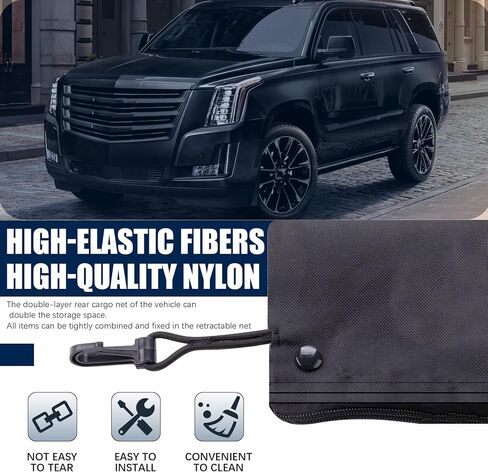Trunk Car Tailgate Netting Compatible with Cadillac Escalade,Chevrolet Chevy Suburban,GMC Yukon XL Denali SLE SLT AT4 New 2015-2025 Envelope Style Cargo Net(XL Code) in Kuwait