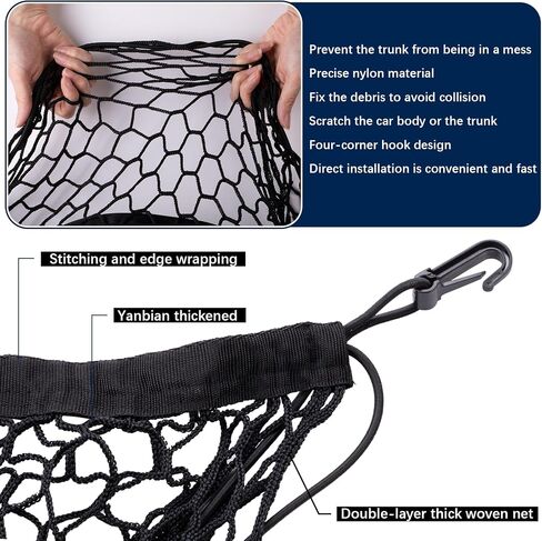 Trunk Car Tailgate Netting Compatible with Cadillac Escalade,Chevrolet Chevy Suburban,GMC Yukon XL Denali SLE SLT AT4 New 2015-2025 Envelope Style Cargo Net(XL Code) in Kuwait