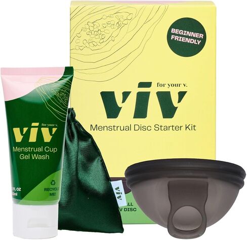 VIV لـ V Small-Medium Medium Nottrual Disc ، تدفق ثقيل ، إزالة الجذعية السهلة ، البديل الناعم لأسلوب الحياة النشط ، ارتداء مريح لمدة 12 ساعة ، كوب من السيليكون الطبية القابلة لإعادة الاستخدام in Kuwait