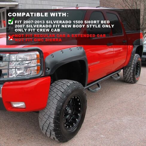G-Plus Fender Flares تناسب 2007-2013 Chevy Silverado 1500 2500HD/3500HD (78.7 "/97.6" أسطول الأسطول من الأسطوان in Kuwait