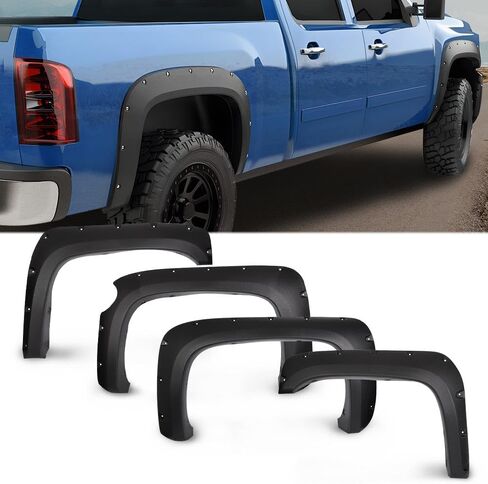 G-Plus Fender Flares تناسب 2007-2013 Chevy Silverado 1500 2500HD/3500HD (78.7 "/97.6" أسطول الأسطول من الأسطوان in Kuwait