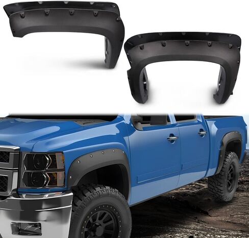 G-Plus Fender Flares تناسب 2007-2013 Chevy Silverado 1500 2500HD/3500HD (78.7 "/97.6" أسطول الأسطول من الأسطوان in Kuwait