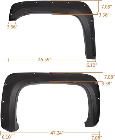 G-Plus Fender Flares تناسب 2007-2013 Chevy Silverado 1500 2500HD/3500HD (78.7 "/97.6" أسطول الأسطول من الأسطوان in Kuwait