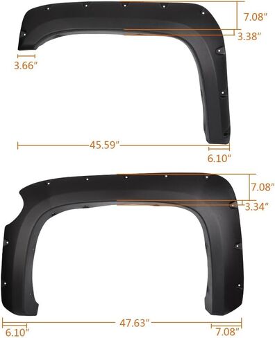 G-Plus Fender Flares تناسب 2007-2013 Chevy Silverado 1500 2500HD/3500HD (78.7 "/97.6" أسطول الأسطول من الأسطوان in Kuwait