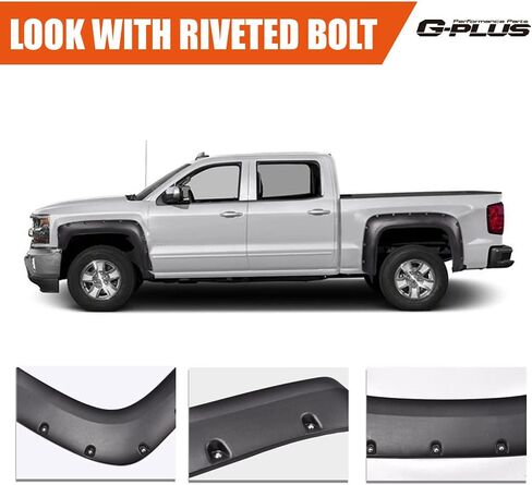 G-Plus Fender Flares تناسب 2007-2013 Chevy Silverado 1500 2500HD/3500HD (78.7 "/97.6" أسطول الأسطول من الأسطوان in Kuwait
