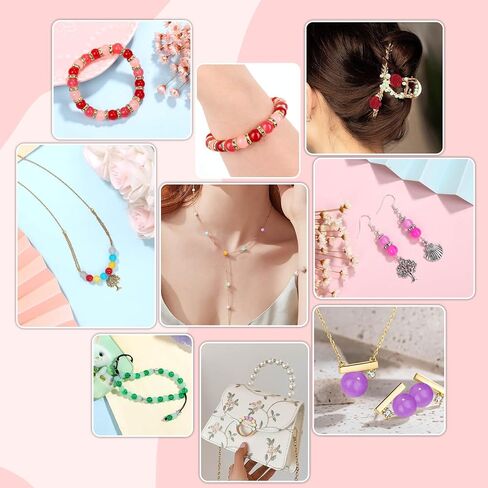 shynek 476 Pieces 10mm Round Glass Beads for Jewelry Making, 28 Colors Crystal Beads for Bracelets Jewelry Making and DIY Crafts in Kuwait