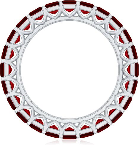 7.25 CTTW Emerald Cut خلق Ruby Full Eternity Ring للنساء ، 3x5 مم ، جودة AAAA in Kuwait