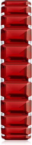 7.25 CTTW Emerald Cut خلق Ruby Full Eternity Ring للنساء ، 3x5 مم ، جودة AAAA in Kuwait