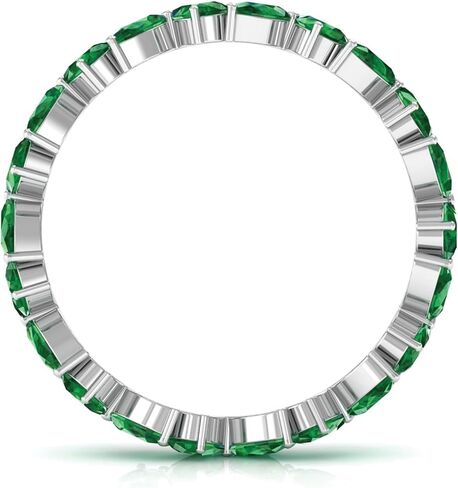 فرقة زفاف معتمدة مع المختبر المعتمد ، AAAA Quality ، خاتم Emerald الخلود للنساء - جاهز للهدية in Kuwait