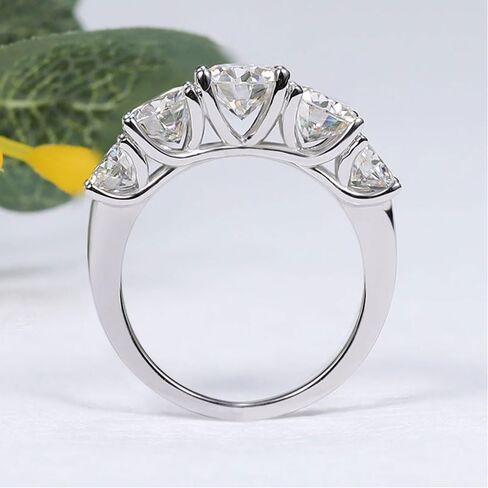 5 حلقات الحجر مويسانيت للنساء ، 3.6Ct D Color VVS1 مختبر خاتم الماس ، S925 STERLING SILD in Kuwait