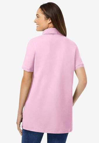 Woman Within Plus Size Perfect Short-Sleeve Polo Shirt in Kuwait