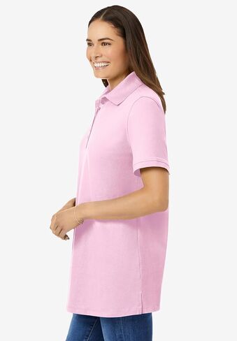 Woman Within Plus Size Perfect Short-Sleeve Polo Shirt in Kuwait