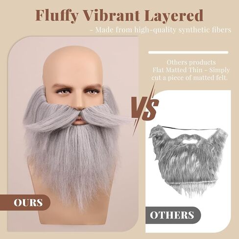 Honcloud Men's Realistic Fake Beard for Cosplay and Halloween Costume Party in Kuwait