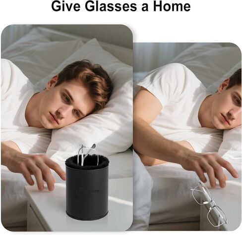 Glasses Holder for Nightstand, Plush Lined Leather Eyeglass Holder Stand Case, Anti-scratch Glasses Stand Holder in Kuwait