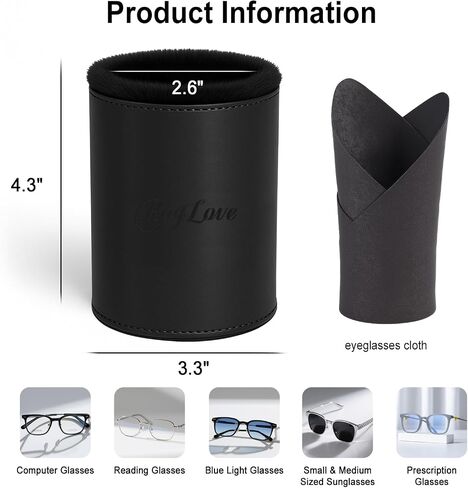 Glasses Holder for Nightstand, Plush Lined Leather Eyeglass Holder Stand Case, Anti-scratch Glasses Stand Holder in Kuwait