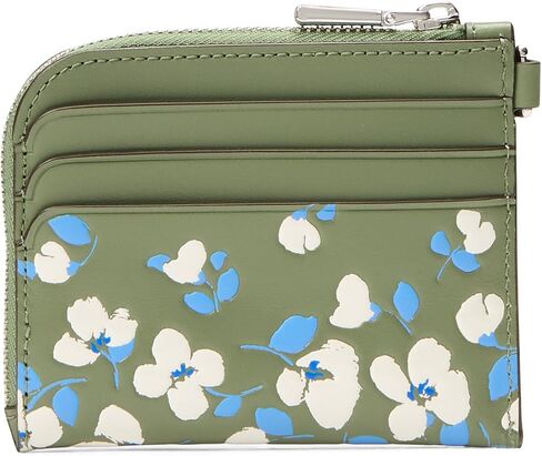 kate spade new york Devin Painterly Bouquet Embossed Smooth Leather Coin Card case Wristlet, Cedar Stand Multi in Saudi Arabia