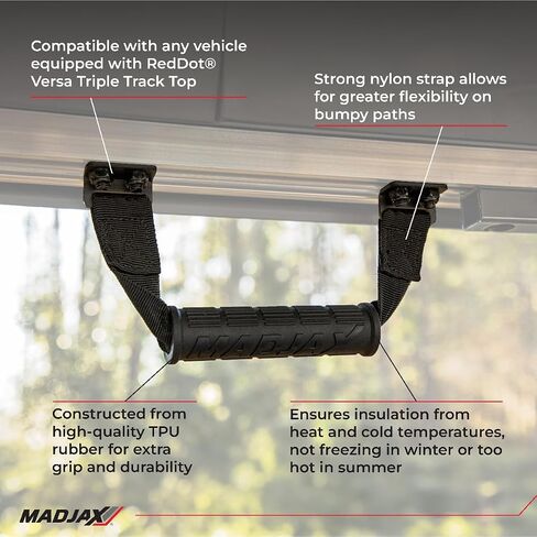 Madjax Universal Golf Cart Soft Grab Handle | الانتهاء من المطاط الأسود المرن مع قبضة على الطرق الوعرة | متوافق مع Club Car و Ezgo و Yamaha و Xseries مع Trops Triple Trips فقط in Kuwait