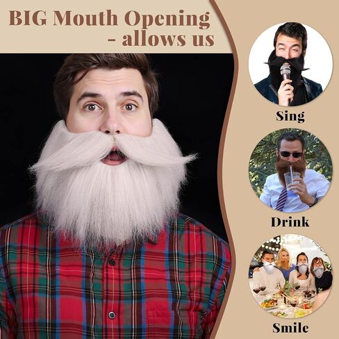 Honcloud Men's Realistic Fake Beard for Cosplay and Halloween Costume Party in Kuwait