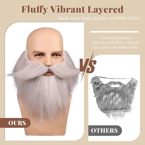 Honcloud Men's Realistic Fake Beard for Cosplay and Halloween Costume Party in Kuwait