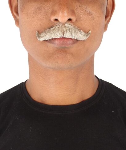 Human Hair Mustache for Men's Cosplay and Theatrical Use in Saudi Arabia