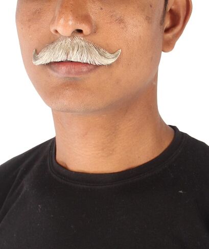 Human Hair Mustache for Men's Cosplay and Theatrical Use in Saudi Arabia