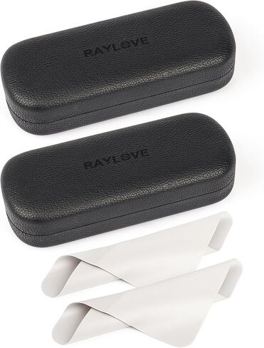 RayLove Glasses Case Hard Shell Eyeglass Case with Cleaning Cloth, PU Leather Protective Eye Glass Cases Fits Most Sunglasses in Kuwait