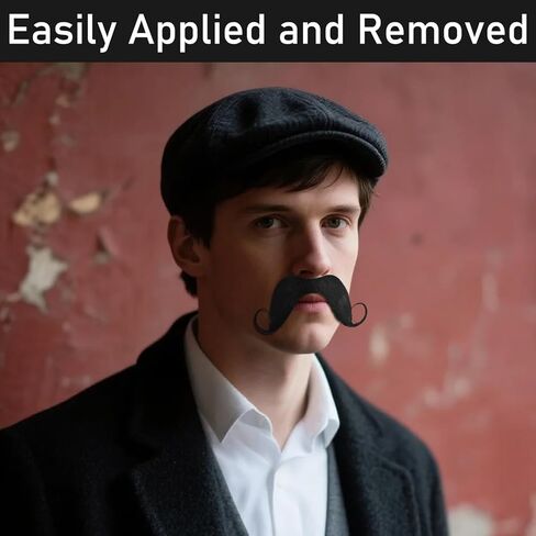 اللحية المزيفة Gygyl مع فرقة مرنة سهلة التآكل ، شارب مزيف ملحق أزياء شعر الوجه ، مستلزمات الحفلات الهالوين للرجال رماديًا والأسود in Kuwait