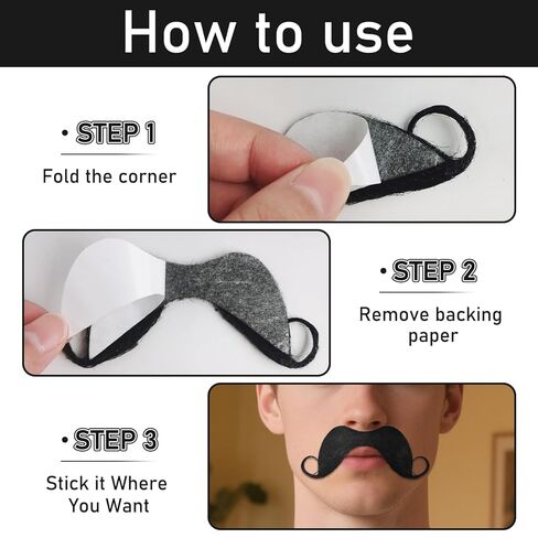 اللحية المزيفة Gygyl مع فرقة مرنة سهلة التآكل ، شارب مزيف ملحق أزياء شعر الوجه ، مستلزمات الحفلات الهالوين للرجال رماديًا والأسود in Kuwait