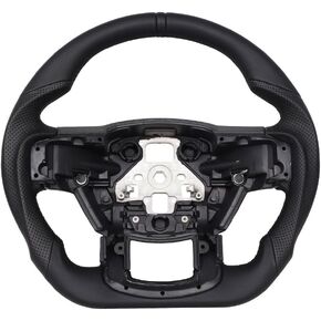 عجلة القيادة الجلدية الكاملة ، عجلة القيادة الجلدية المثقبة على شكل D تناسب F150 2015-2020 (بدون إصدار مجداف) in Kuwait