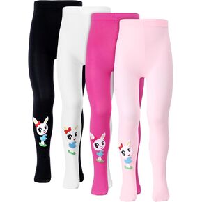 4 Pairs Girls Dance Tights Pattern Leggings Fleece Lined Pantyhose Microfiber Stockings for Girls in Saudi Arabia