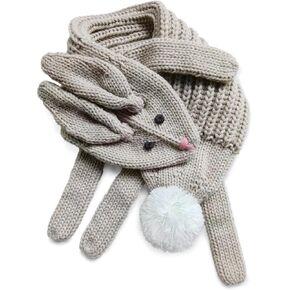 Kids Animal Character Double-Layer Knitted Scarf - Fun Critter Design for Children All Ages in Kuwait