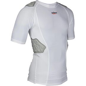 Schutt ProTech Varsity All-in-One Football Padded Compression Shirt with Integrated Pads (US, Alpha, Small, Regular, Regular, White) in Kuwait