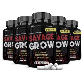 Justified Laboratories (5 Pack Savage Grow 742MG All Natural Advanced Men's Health Formula 300 Capsules in Saudi Arabia