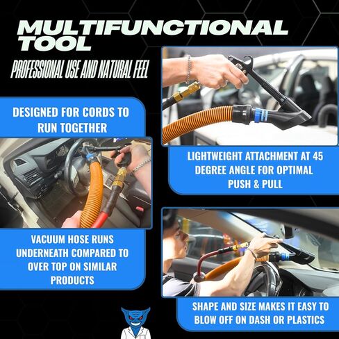 Detail Demon Air+Vac Auto Detailing Attachment Compatible with The Rag Company Air Blaster 2.0, Muti-Functional Air and Vacuum Attachment for Interior Car Detailing in Saudi Arabia