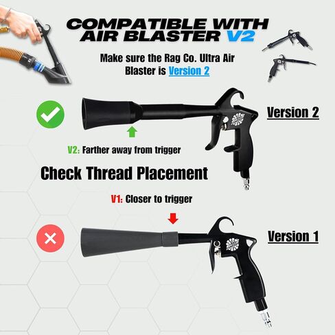 Detail Demon Air+Vac Auto Detailing Attachment Compatible with The Rag Company Air Blaster 2.0, Muti-Functional Air and Vacuum Attachment for Interior Car Detailing in Saudi Arabia