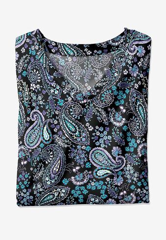 امرأة ضمن حجم زائد الحجم مثالي مطبوع قصير الأكمام in Kuwait