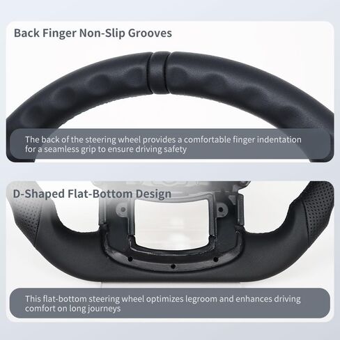 عجلة القيادة الجلدية الكاملة ، عجلة القيادة الجلدية المثقبة على شكل D تناسب F150 2015-2020 (بدون إصدار مجداف) in Kuwait