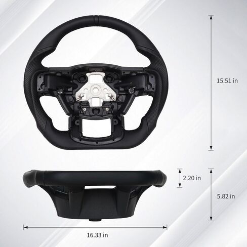 عجلة القيادة الجلدية الكاملة ، عجلة القيادة الجلدية المثقبة على شكل D تناسب F150 2015-2020 (بدون إصدار مجداف) in Kuwait